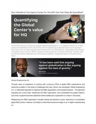How Valuable Is The Captive Center For The HQ? Can This Value Be Quantified? - slide 1