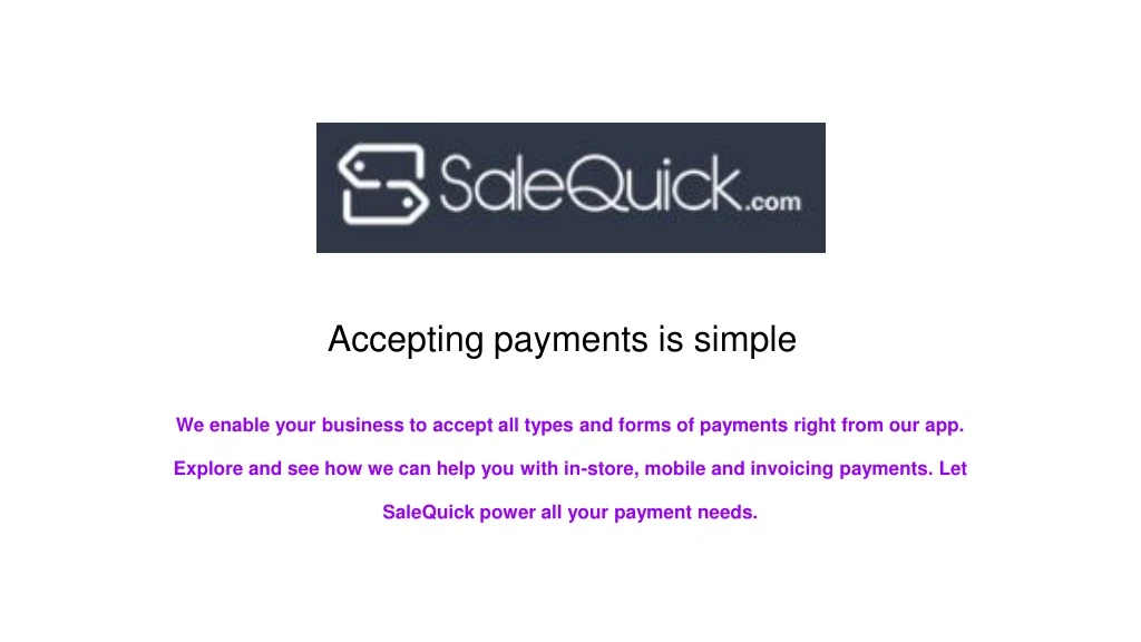 accepting payments is simple