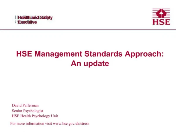 HSE Management Standards Approach: An update