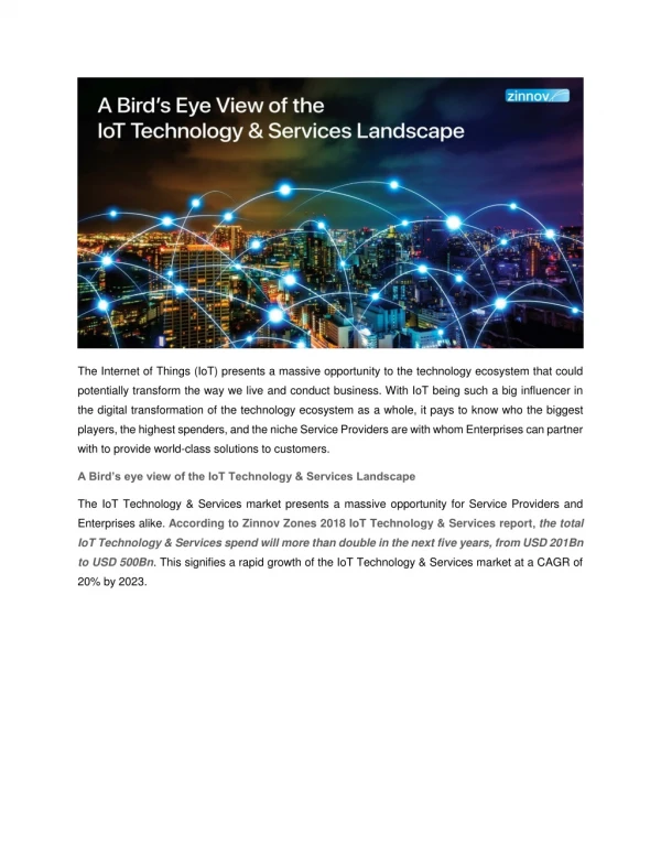 IOT technology services and market landscape