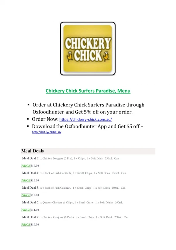 25% Off -Chickery Chick Surfers Paradise-Surfers Paradise - Order Food Online