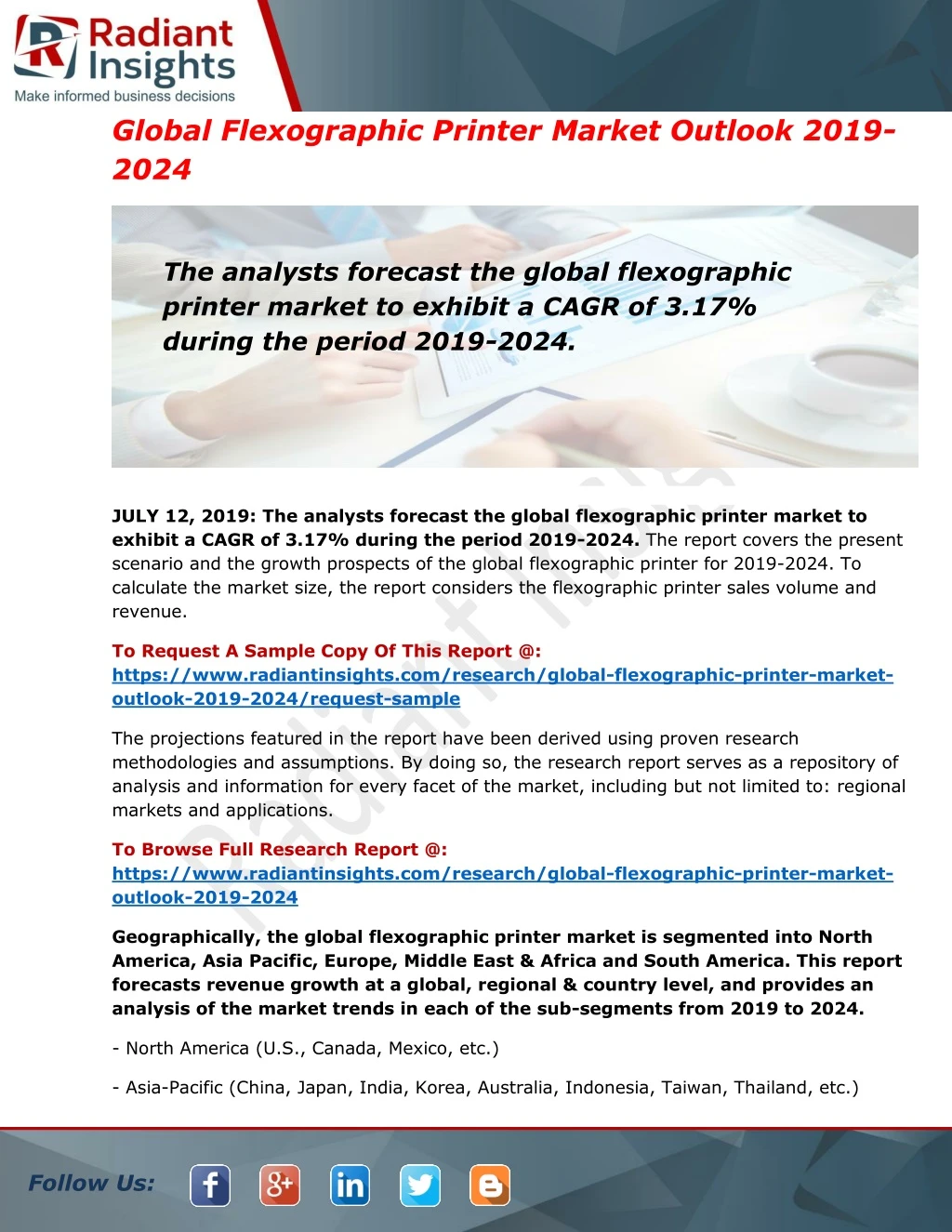 global flexographic printer market outlook 2019