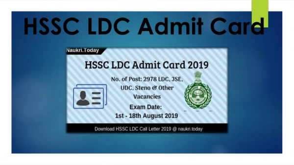 HSSC LDC Admit Card 2019 Assistant Linemen Call Letter, Exam Date