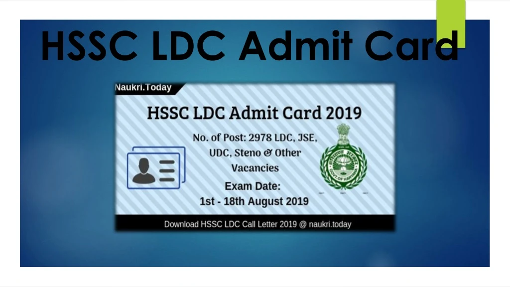 hssc ldc admit card