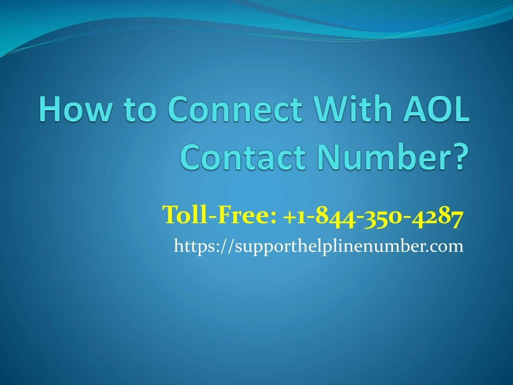how to connect with aol contact number