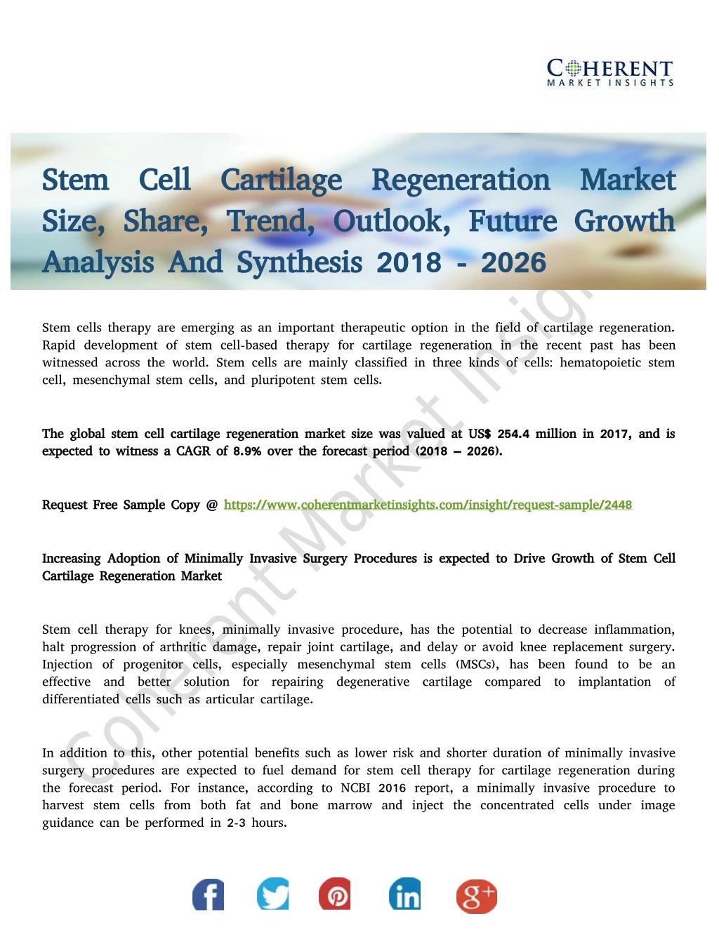 stem cell cartilage regeneration market stem cell
