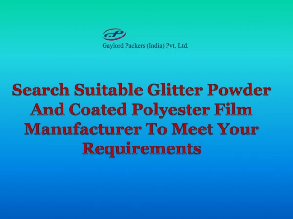 Buy Glitter Powder - Gaylord Packers (India) Pvt. Ltd
