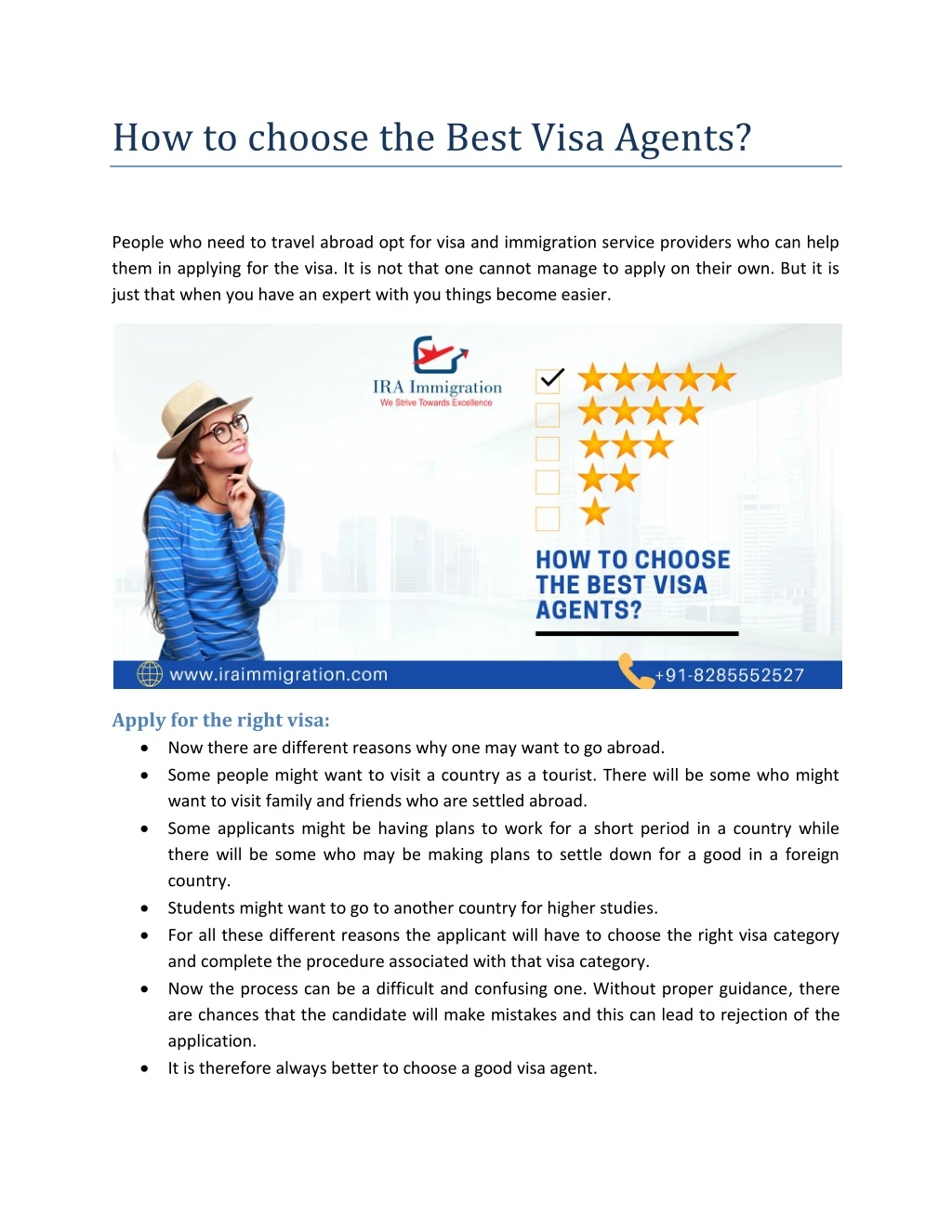 how to choose the best visa agents