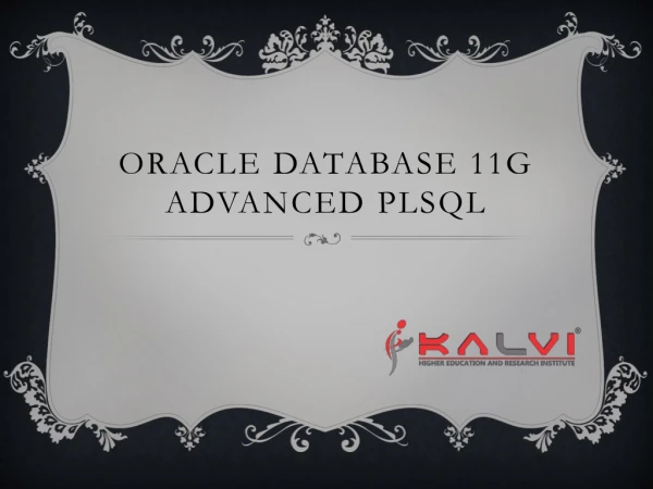 Oracle Database 11g Advanced PLSQL