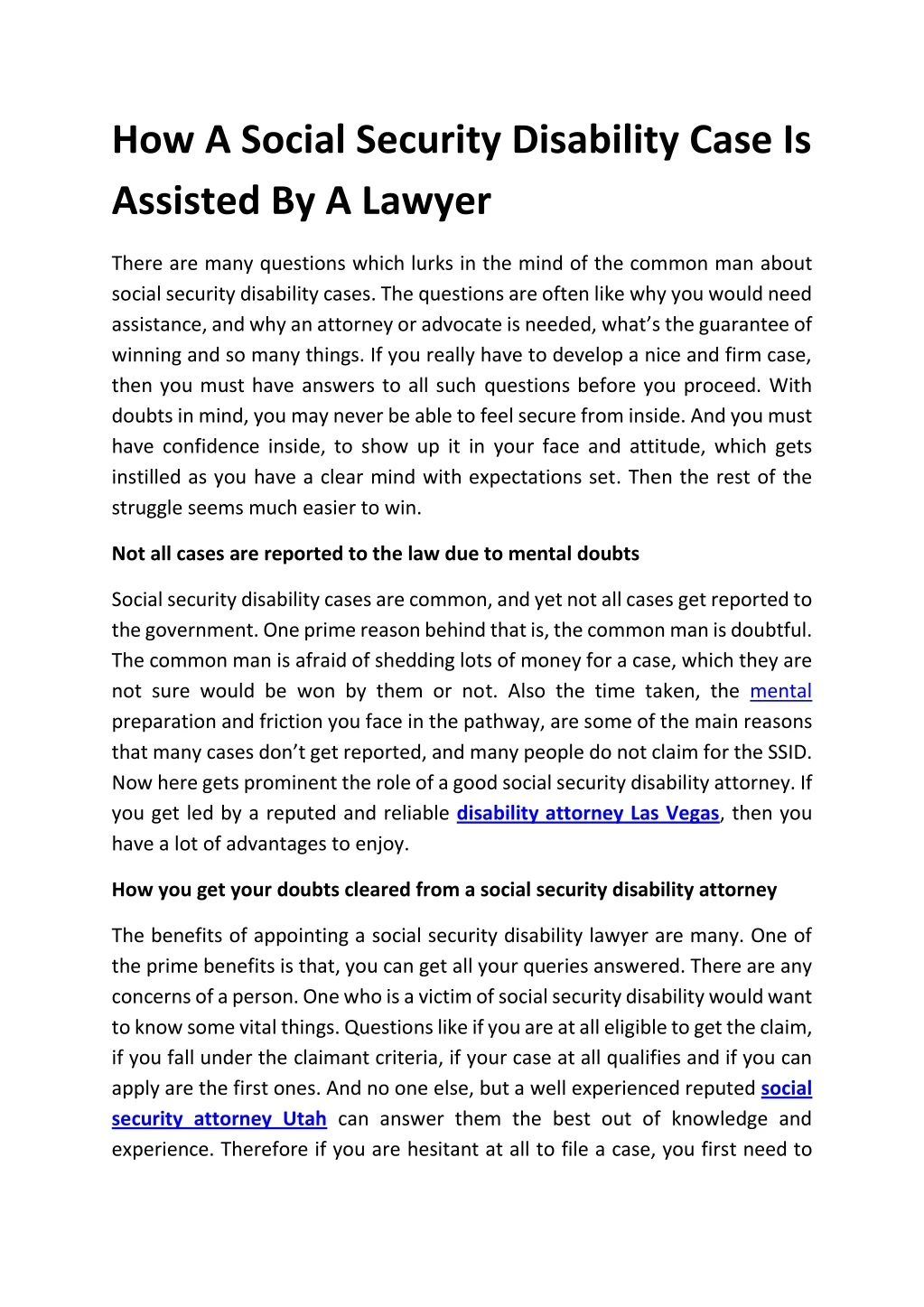 how a social security disability case is assisted
