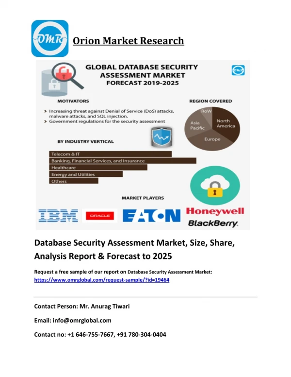Database Security Assessment Market: Global Trends, Growth & Forecast 2019-2025