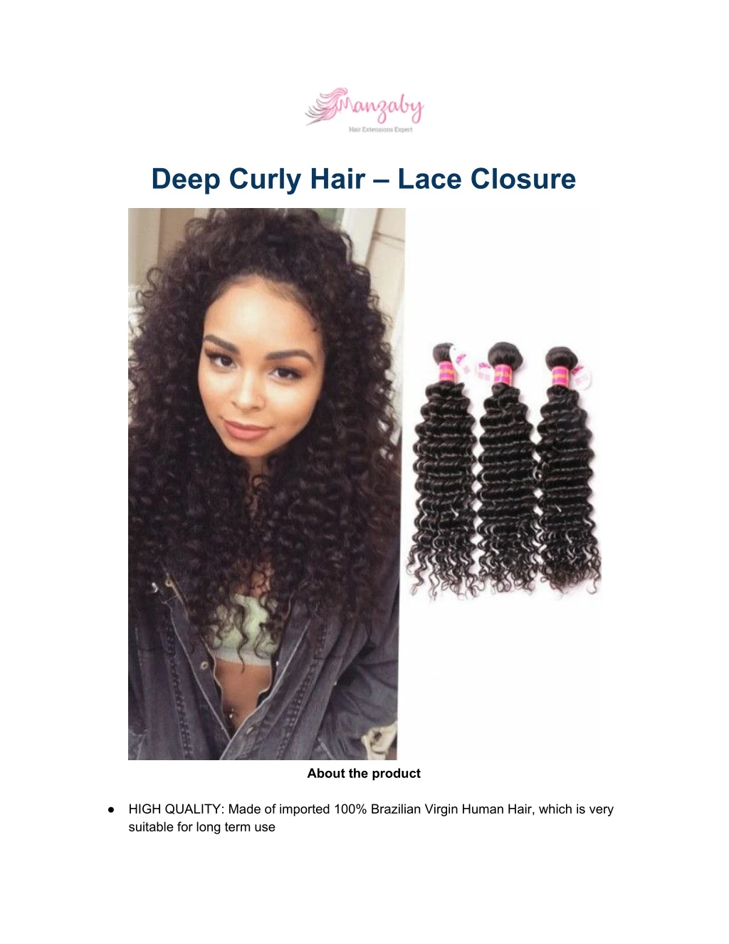 deep curly hair lace closure