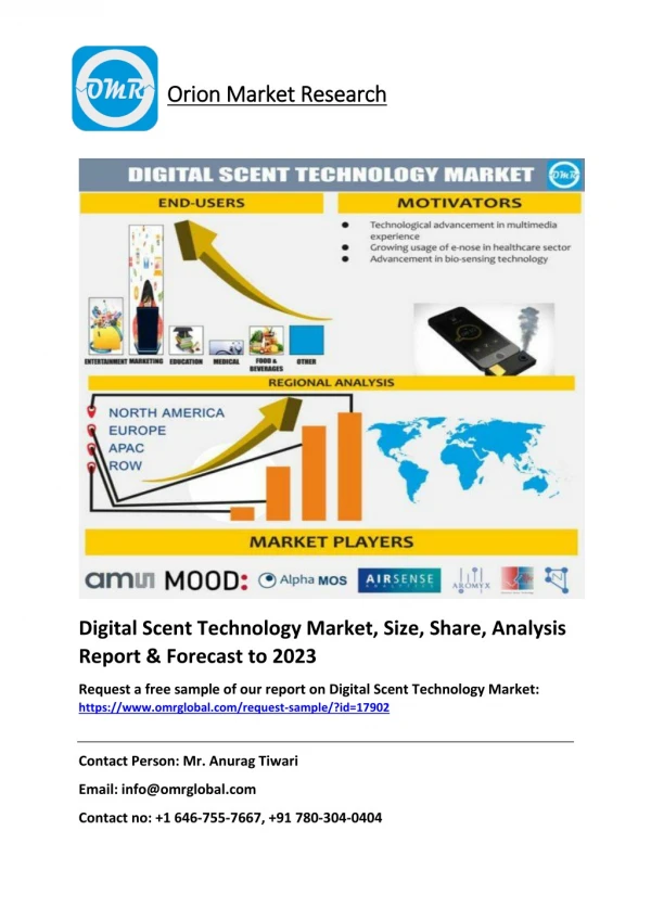 Digital Scent Technology Market: Global Trends, Growth, Market and Forecast 2018-2023