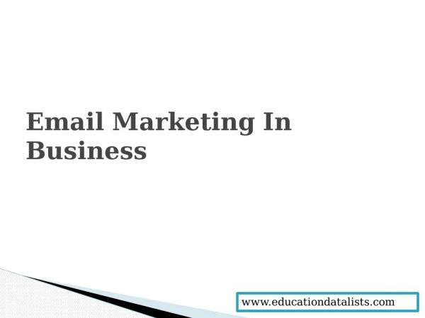 Email marketing in business by Education Data Lists