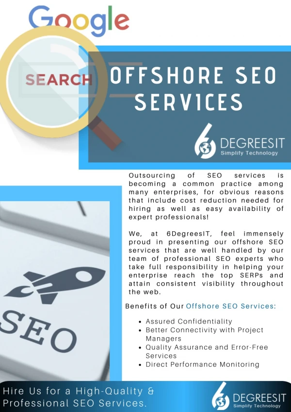 Offshore SEO Services by Expert Professionals – 6DegreesIT