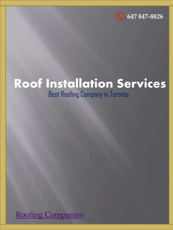Top Roofing Company in Toronto Downtown & GTA