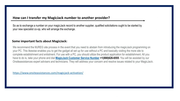 Magicjack Customer Support 1(888)626-6555