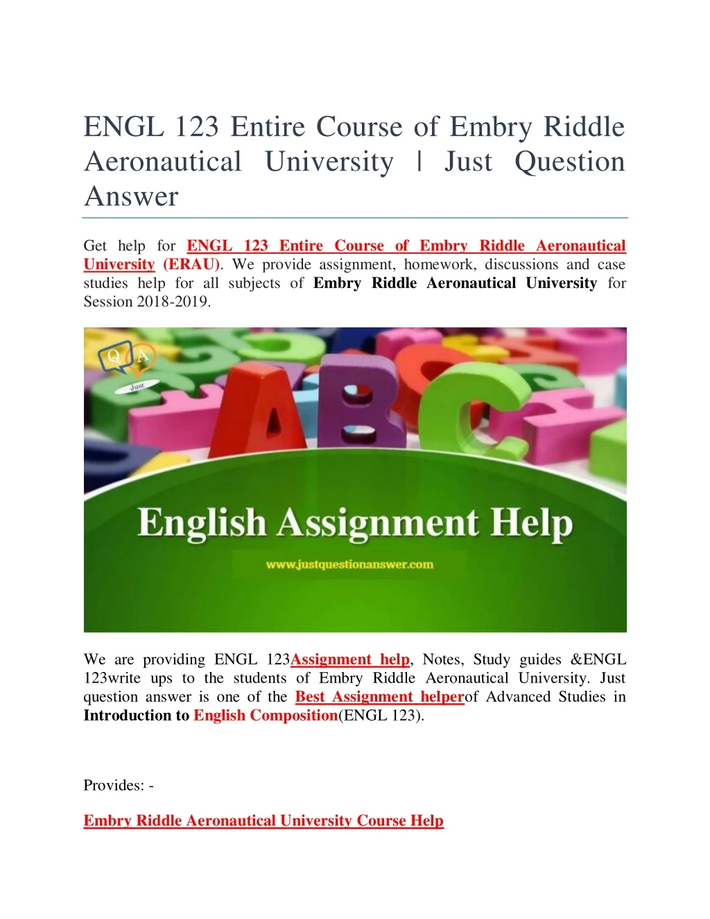 engl 123 entire course of embry riddle