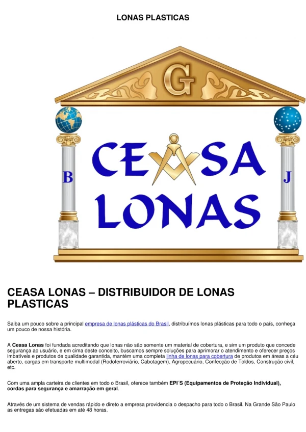 PROMOÇÃO DE LONAS PLASTICAS