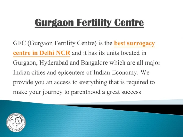 GFC (Gurgaon Fertility Centre) - Top Surrogacy Clinic in Gurgaon, India