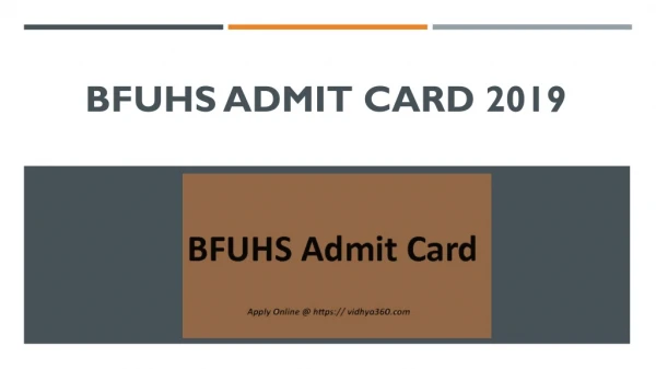 BFUHS Admit Card 2019 | Hall Ticket For Staff Nurse Examination