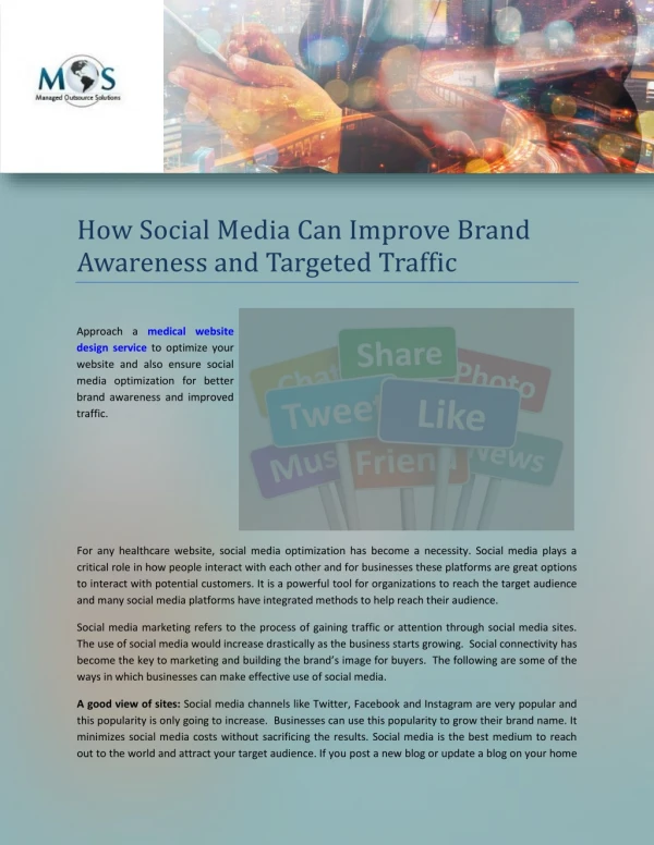 How Social Media Can Improve Brand Awareness and Targeted Traffic