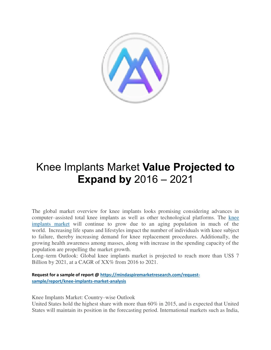 knee implants market value projected to expand