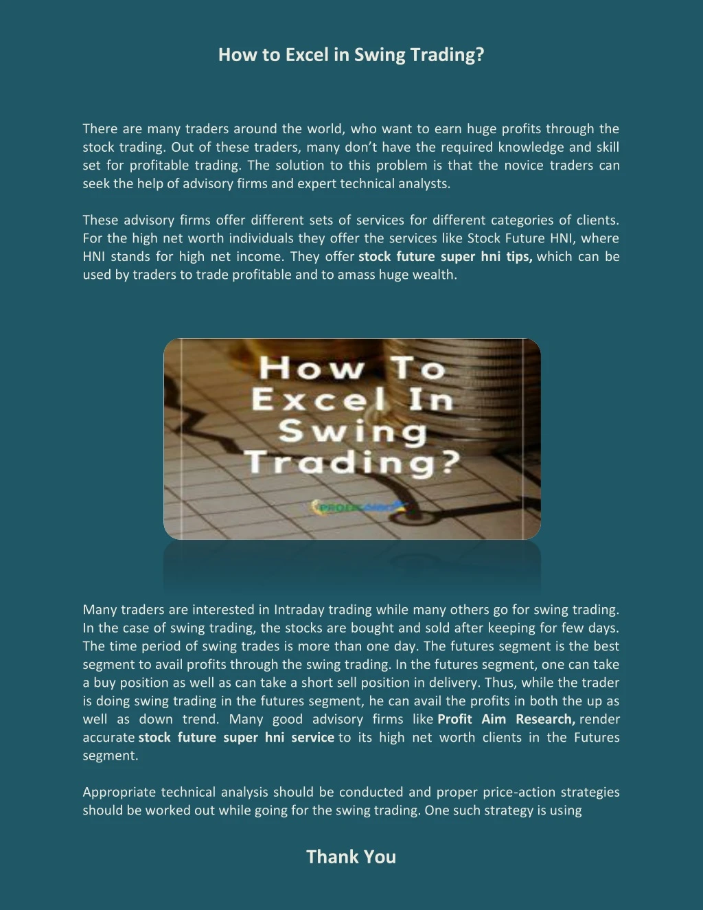 how to excel in swing trading