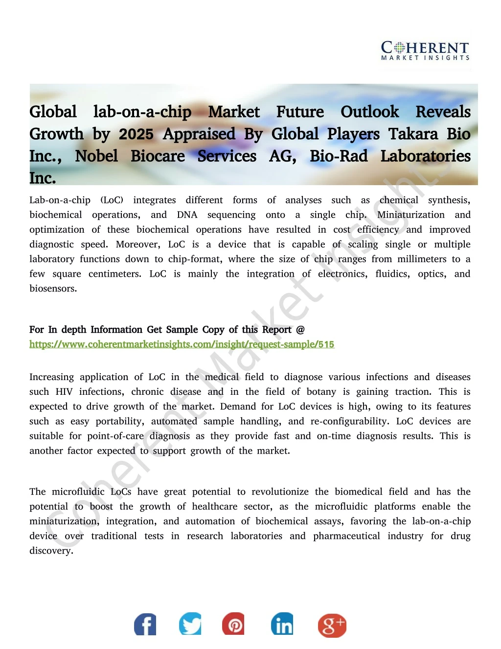 global lab on a chip market future outlook