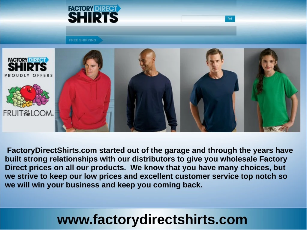 factorydirectshirts com started out of the garage