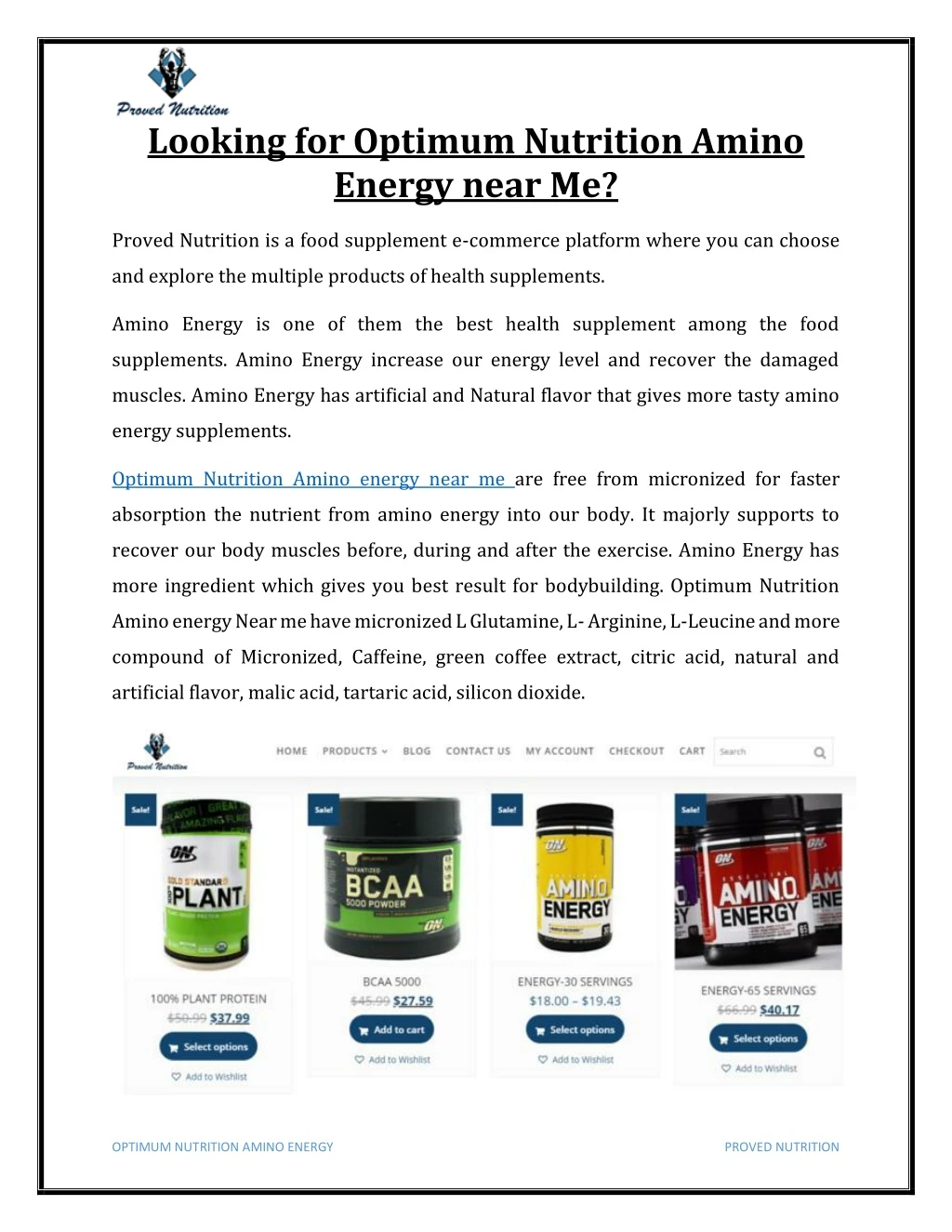 looking for optimum nutrition amino energy near me