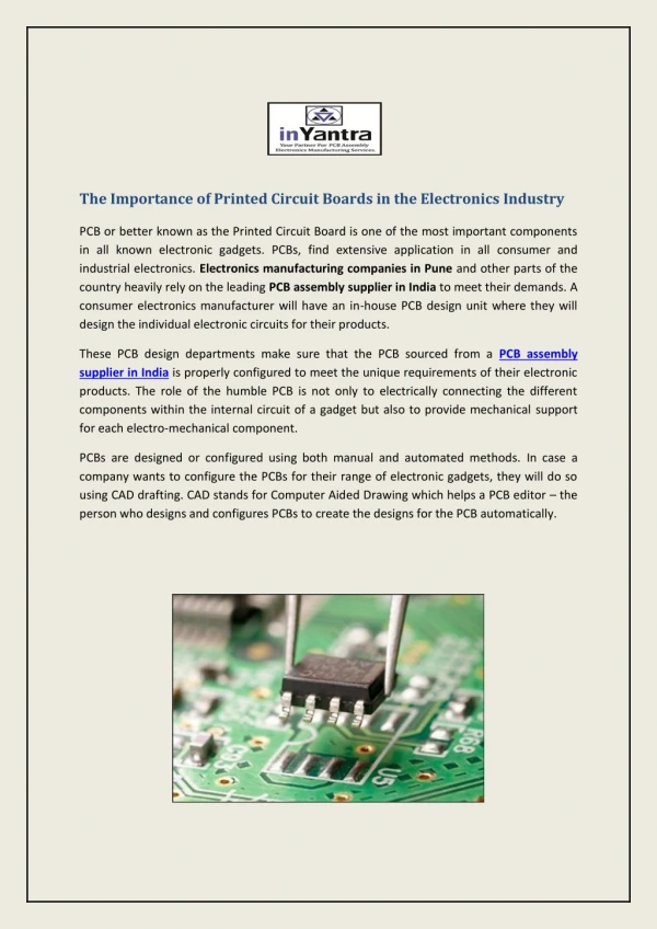 The Importance of Printed Circuit Boards in the Electronics Industry