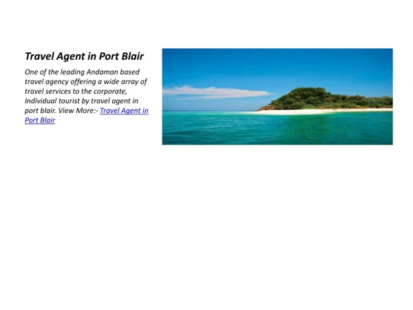 Tour Operator in Port Blair