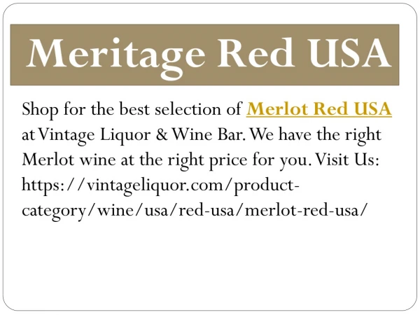 Meritage Red USA