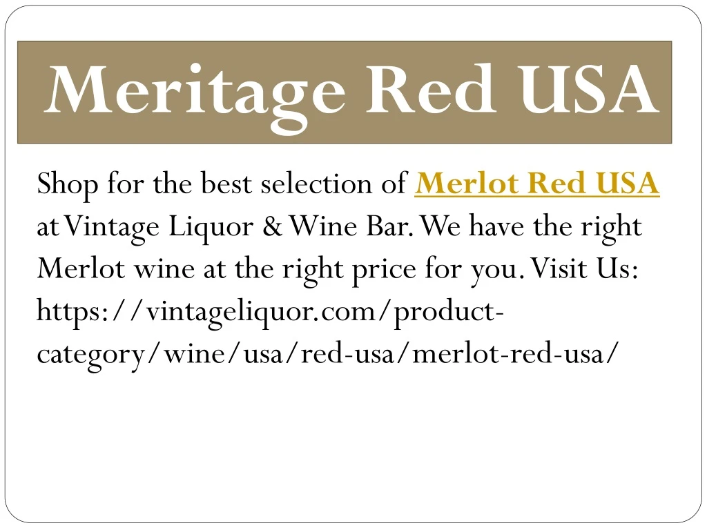 meritage red usa