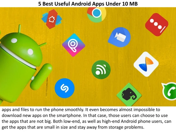 5 Best Useful Android Apps Under 10 MB