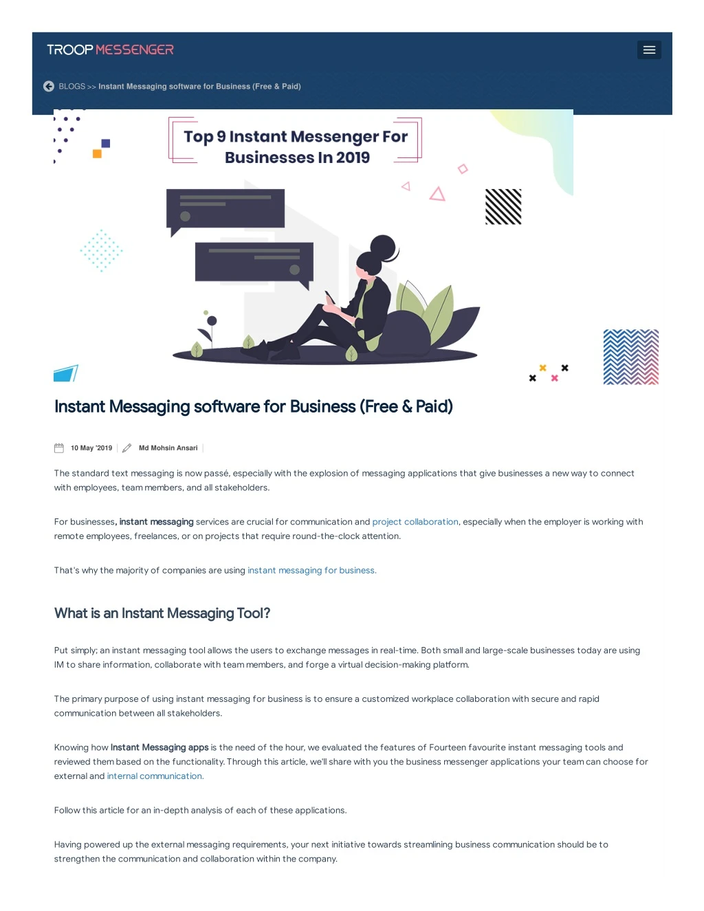 blogs instant messaging software for business