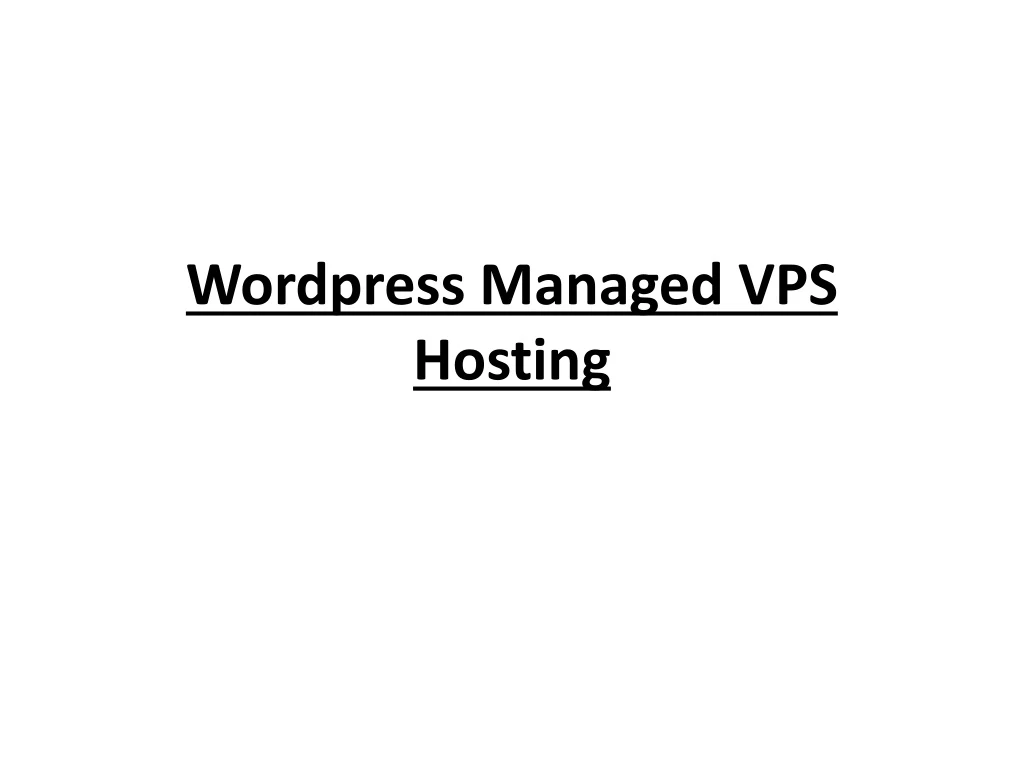 wordpress managed vps hosting