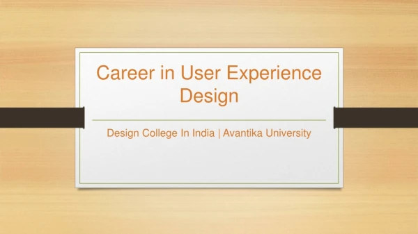 User Experience Design Career - UX Design Career - Avantika University