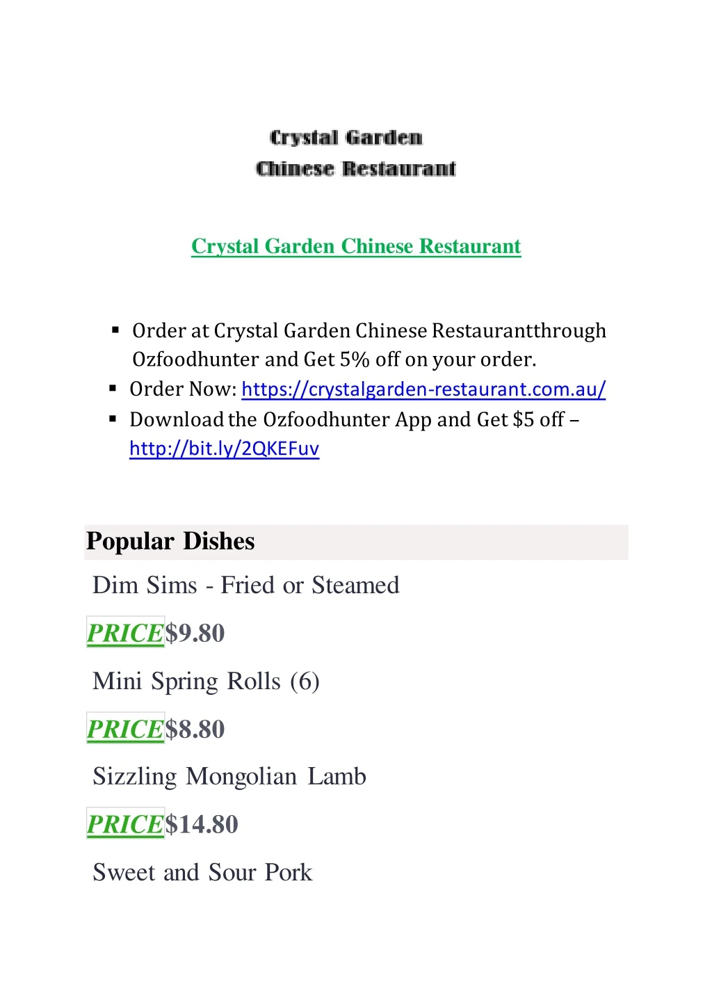 crystal garden chinese restaurant