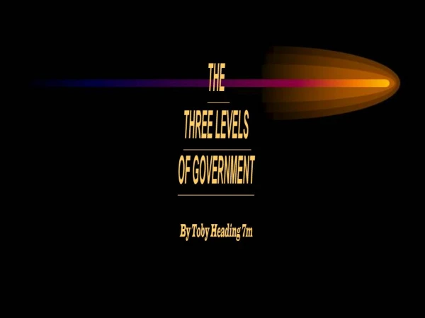 THE THREE LEVELS OF GOVERNMENT By Toby Heading 7m