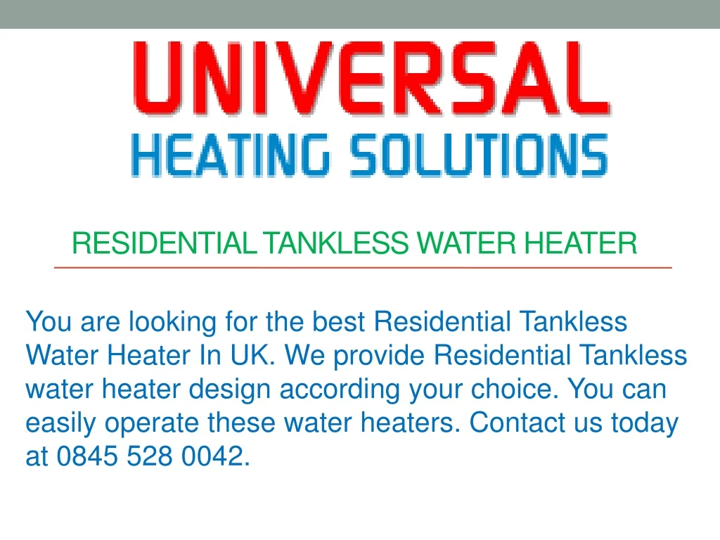 residential tankless water heater