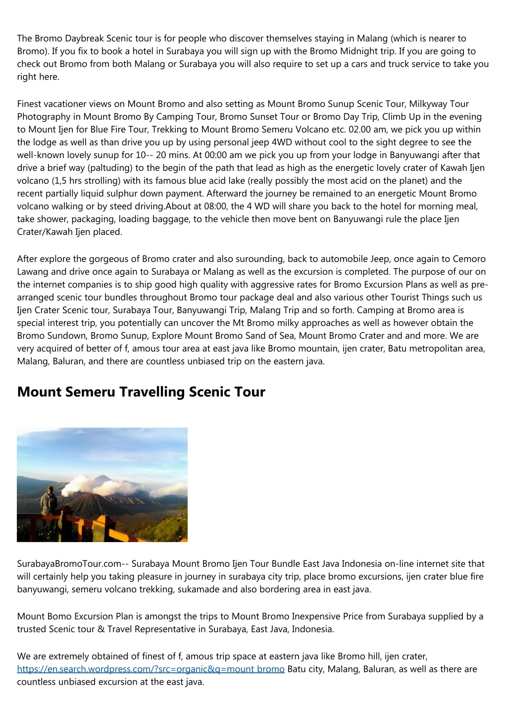 the bromo daybreak scenic tour is for people