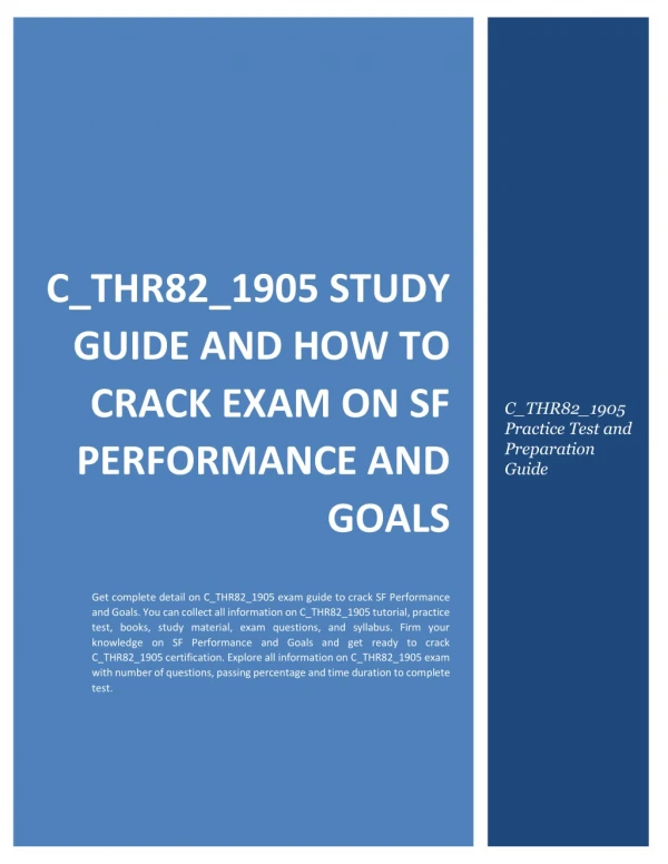 How to Prepare for C_THR82_1905 exam on SF Performance and Goals