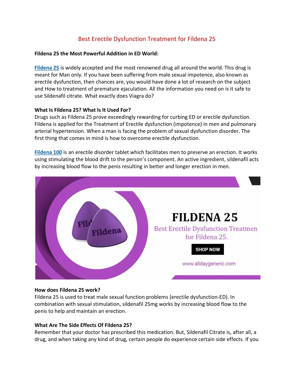 best erectile dysfunction treatment for fildena 25