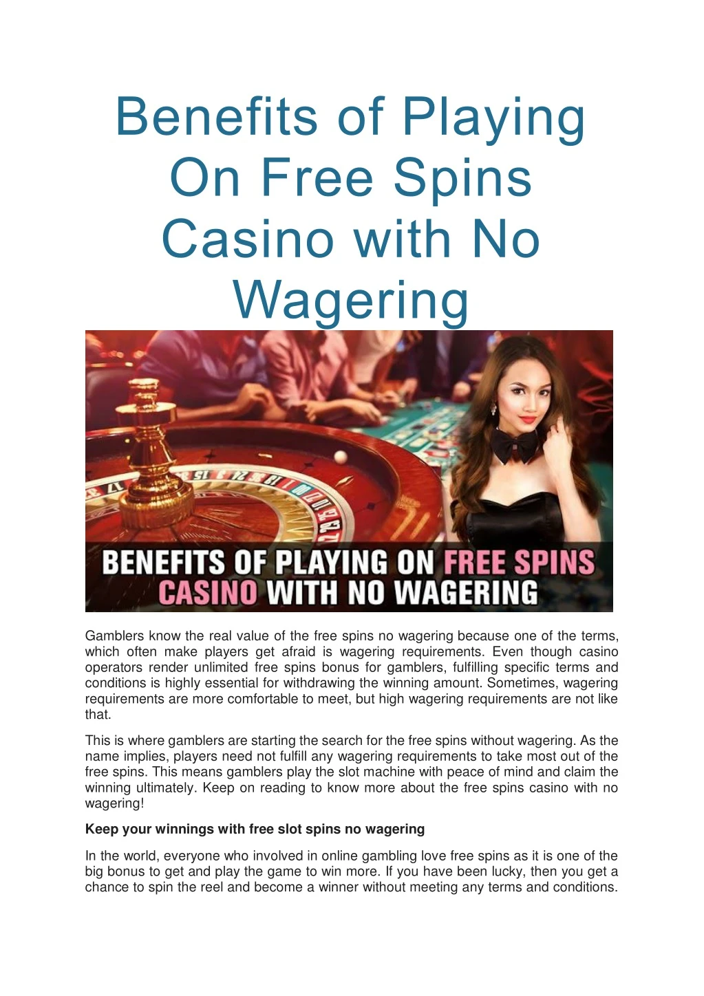 benefits of playing on free spins casino with