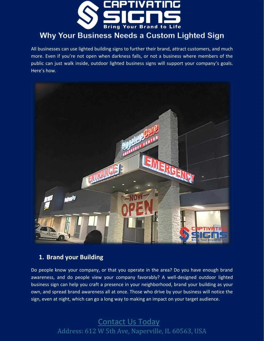 all businesses can use lighted building signs