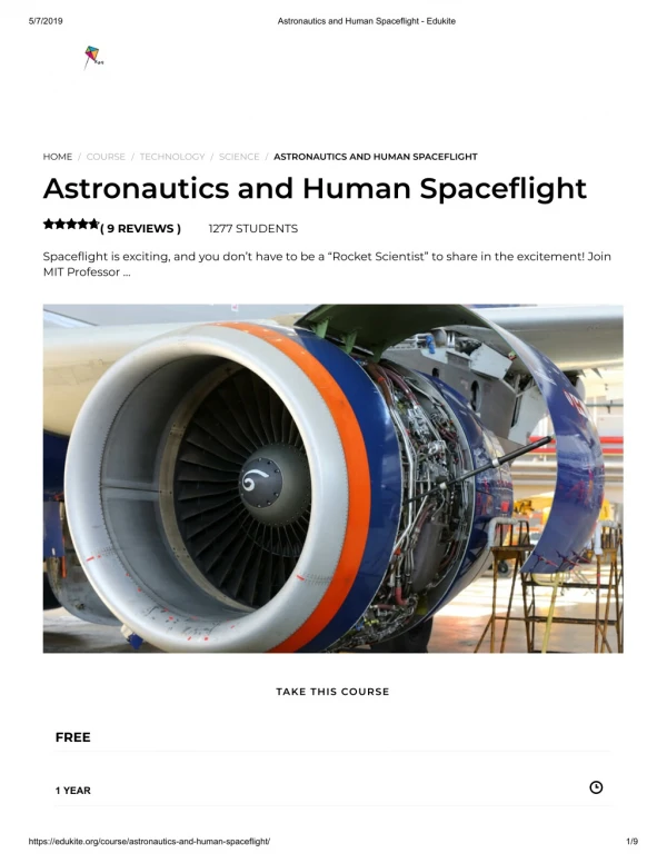 Astronautics and Human Spaceflight - Edukite