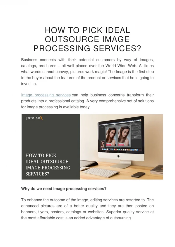 HOW TO PICK IDEAL OUTSOURCE IMAGE PROCESSING SERVICES?