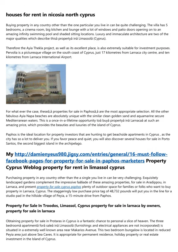 cyprus property limassol - Cyprus Property Services